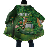 St Patrick's Day Ireland Rugby Custom Cloak Leprechaun Mascot Irish Shamrock Pattern - Wonder Print Shop