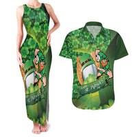 St Patrick's Day Ireland Rugby Custom Couples Matching Tank Maxi Dress and Hawaiian Shirt Leprechaun Mascot Irish Shamrock Pattern - Wonder Print Shop