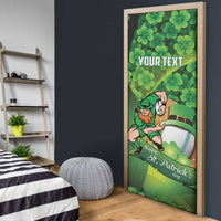 St Patrick's Day Ireland Rugby Custom Door Cover Leprechaun Mascot Irish Shamrock Pattern - Wonder Print Shop
