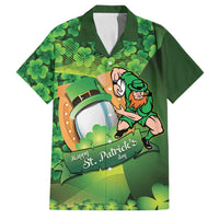 St Patrick's Day Ireland Rugby Custom Family Matching Long Sleeve Bodycon Dress and Hawaiian Shirt Leprechaun Mascot Irish Shamrock Pattern - Wonder Print Shop