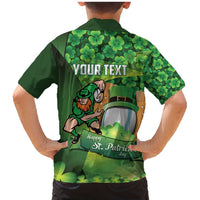 St Patrick's Day Ireland Rugby Custom Family Matching Mermaid Dress and Hawaiian Shirt Leprechaun Mascot Irish Shamrock Pattern - Wonder Print Shop