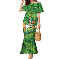 St Patrick's Day Ireland Rugby Custom Family Matching Mermaid Dress and Hawaiian Shirt Leprechaun Mascot Irish Shamrock Pattern - Wonder Print Shop