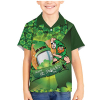 St Patrick's Day Ireland Rugby Custom Family Matching Mermaid Dress and Hawaiian Shirt Leprechaun Mascot Irish Shamrock Pattern - Wonder Print Shop