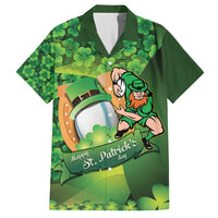 St Patrick's Day Ireland Rugby Custom Family Matching Off The Shoulder Long Sleeve Dress and Hawaiian Shirt Leprechaun Mascot Irish Shamrock Pattern - Wonder Print Shop