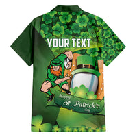 St Patrick's Day Ireland Rugby Custom Family Matching Off The Shoulder Long Sleeve Dress and Hawaiian Shirt Leprechaun Mascot Irish Shamrock Pattern - Wonder Print Shop