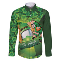 St Patrick's Day Ireland Rugby Custom Family Matching Off The Shoulder Long Sleeve Dress and Hawaiian Shirt Leprechaun Mascot Irish Shamrock Pattern - Wonder Print Shop
