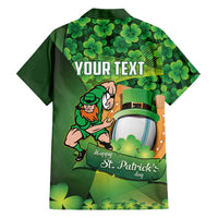 St Patrick's Day Ireland Rugby Custom Family Matching Off Shoulder Short Dress and Hawaiian Shirt Leprechaun Mascot Irish Shamrock Pattern - Wonder Print Shop