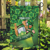 St Patrick's Day Ireland Rugby Custom Garden Flag Leprechaun Mascot Irish Shamrock Pattern - Wonder Print Shop