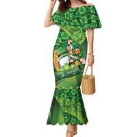 St Patrick's Day Ireland Rugby Custom Mermaid Dress Leprechaun Mascot Irish Shamrock Pattern - Wonder Print Shop