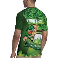 St Patrick's Day Ireland Rugby Custom Rugby Jersey Leprechaun Mascot Irish Shamrock Pattern - Wonder Print Shop