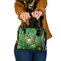 St Patrick's Day Ireland Rugby Custom Shoulder Handbag Leprechaun Mascot Irish Shamrock Pattern - Wonder Print Shop