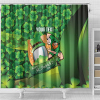 St Patrick's Day Ireland Rugby Custom Shower Curtain Leprechaun Mascot Irish Shamrock Pattern - Wonder Print Shop