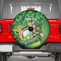 St Patrick's Day Ireland Rugby Custom Spare Tire Cover Leprechaun Mascot Irish Shamrock Pattern - Wonder Print Shop