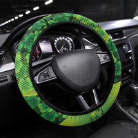 St Patrick's Day Ireland Rugby Steering Wheel Cover Leprechaun Mascot Irish Shamrock Pattern - Wonder Print Shop