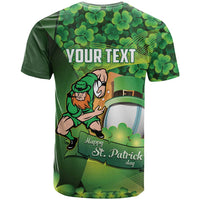 St Patrick's Day Ireland Rugby Custom T Shirt Leprechaun Mascot Irish Shamrock Pattern - Wonder Print Shop