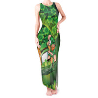 St Patrick's Day Ireland Rugby Custom Tank Maxi Dress Leprechaun Mascot Irish Shamrock Pattern - Wonder Print Shop