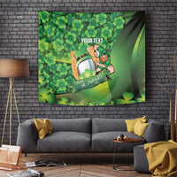 St Patrick's Day Ireland Rugby Custom Tapestry Leprechaun Mascot Irish Shamrock Pattern - Wonder Print Shop