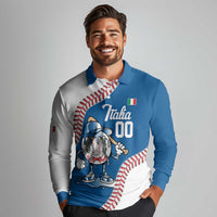 Italy 2026 Baseball Custom Long Sleeve Polo Shirt Go Champions Drip Style