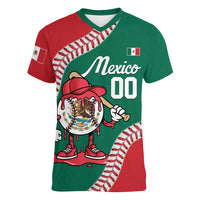 Mexico 2026 Baseball Custom Women V-Neck T-Shirt Go Champions Drip Style