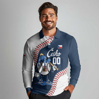 Czech Republic 2026 Baseball Custom Long Sleeve Polo Shirt Go Cesko Drip Style