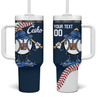 Czech Republic 2026 Baseball Custom Tumbler With Handle Go Cesko Drip Style