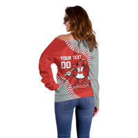 Canada 2026 Baseball Custom Off Shoulder Sweater Go Champions Drip Style