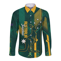 Australia Socceroos 2026 Custom Long Sleeve Button Shirt Go Aussie Kangaroo National Color