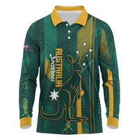 Australia Socceroos 2026 Custom Long Sleeve Polo Shirt Go Aussie Kangaroo National Color
