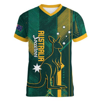 Australia Socceroos 2026 Custom Women V-Neck T-Shirt Go Aussie Kangaroo National Color