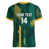 Australia Socceroos 2026 Custom Women V-Neck T-Shirt Go Aussie Kangaroo National Color
