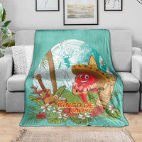 Hawaii Cinco de Mayo Blanket Chili Pepper Hula Girl Tropical Vibes