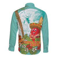 Hawaii Cinco de Mayo Long Sleeve Button Shirt Chili Pepper Hula Girl Tropical Vibes