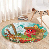 Hawaii Cinco de Mayo Round Carpet Chili Pepper Hula Girl Tropical Vibes