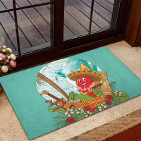 Hawaii Cinco de Mayo Rubber Doormat Chili Pepper Hula Girl Tropical Vibes