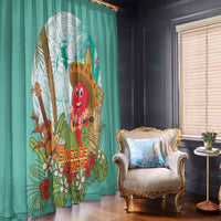 Hawaii Cinco de Mayo Window Curtain Chili Pepper Hula Girl Tropical Vibes