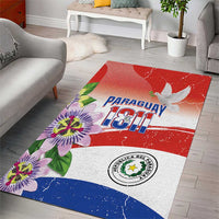 Paraguay 1811 Independence Day Area Rug Grunge Flag Mix Passion Flowers