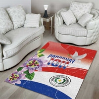 Paraguay 1811 Independence Day Area Rug Grunge Flag Mix Passion Flowers