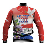 Paraguay 1811 Independence Day Baseball Jacket Grunge Flag Mix Passion Flowers