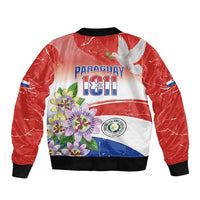 Paraguay 1811 Independence Day Bomber Jacket Grunge Flag Mix Passion Flowers
