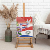 Paraguay 1811 Independence Day Canvas Wall Art Grunge Flag Mix Passion Flowers