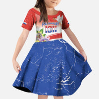 Paraguay 1811 Independence Day Family Matching Puletasi and Hawaiian Shirt Grunge Flag Mix Passion Flowers