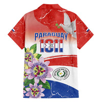 Paraguay 1811 Independence Day Family Matching Summer Maxi Dress and Hawaiian Shirt Grunge Flag Mix Passion Flowers