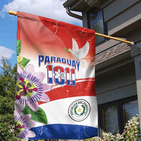 Paraguay 1811 Independence Day Garden Flag Grunge Flag Mix Passion Flowers