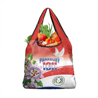Paraguay 1811 Independence Day Grocery Bag Grunge Flag Mix Passion Flowers