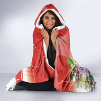 Paraguay 1811 Independence Day Hooded Blanket Grunge Flag Mix Passion Flowers