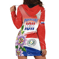Paraguay 1811 Independence Day Hoodie Dress Grunge Flag Mix Passion Flowers