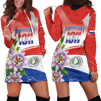 Paraguay 1811 Independence Day Hoodie Dress Grunge Flag Mix Passion Flowers