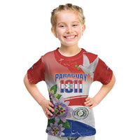 Paraguay 1811 Independence Day Kid T Shirt Grunge Flag Mix Passion Flowers