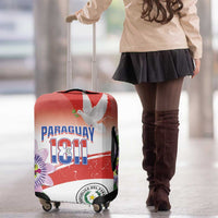 Paraguay 1811 Independence Day Luggage Cover Grunge Flag Mix Passion Flowers