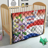 Paraguay 1811 Independence Day Quilt Grunge Flag Mix Passion Flowers